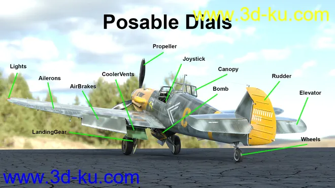 Messer Bf 109 Warplane模型的图片4