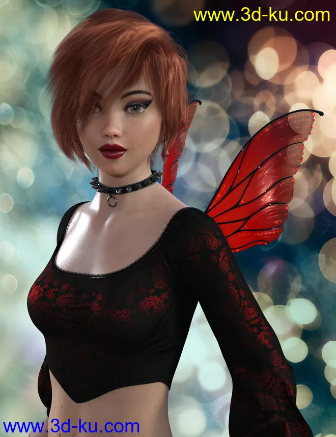 Messy Pixie Cut Hair for Genesis 8 Female模型的图片7