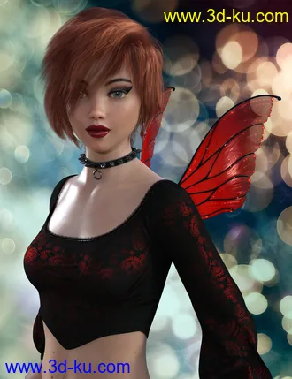 3D打印模型Messy Pixie Cut Hair for Genesis 8 Female的图片