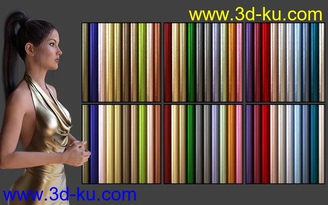 Metallic Leathers for Iray模型的图片2