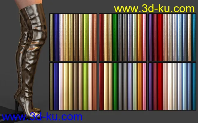 Metallic Leathers for Iray模型的图片3