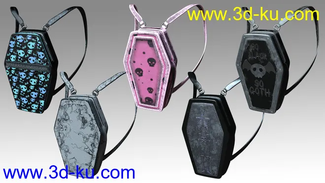 Misty Kawaii Goth Textures for dForce Misty Pastel Goth Outfit模型的图片1