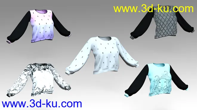 Misty Kawaii Goth Textures for dForce Misty Pastel Goth Outfit模型的图片2