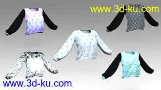 3D打印模型Misty Kawaii Goth Textures for dForce Misty Pastel Goth Outfit的图片