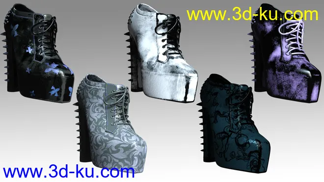 Misty Kawaii Goth Textures for dForce Misty Pastel Goth Outfit模型的图片8