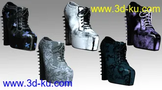 3D打印模型Misty Kawaii Goth Textures for dForce Misty Pastel Goth Outfit的图片