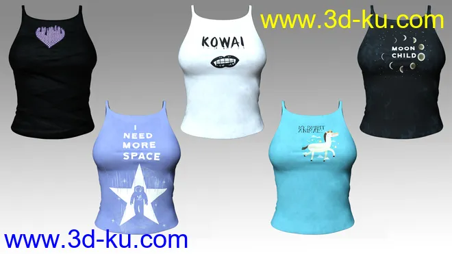 Misty Kawaii Goth Textures for dForce Misty Pastel Goth Outfit模型的图片9