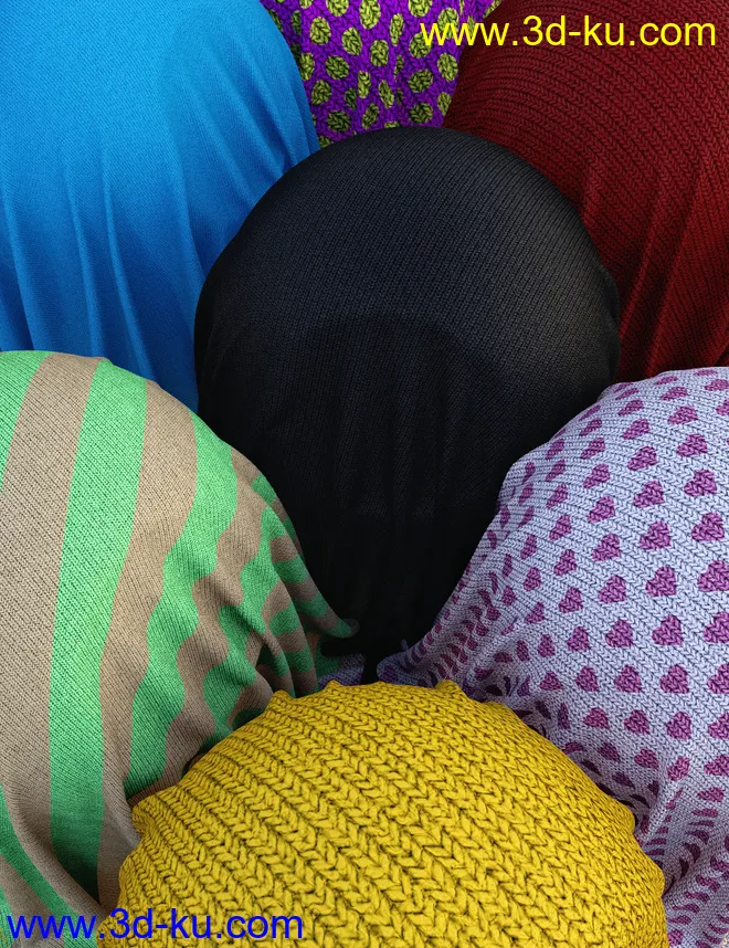 MMX Knitted Fabric and Patterns for Iray模型的图片1