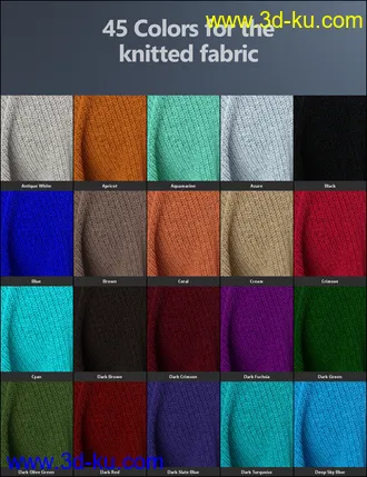 3D打印模型MMX Knitted Fabric and Patterns for Iray的图片