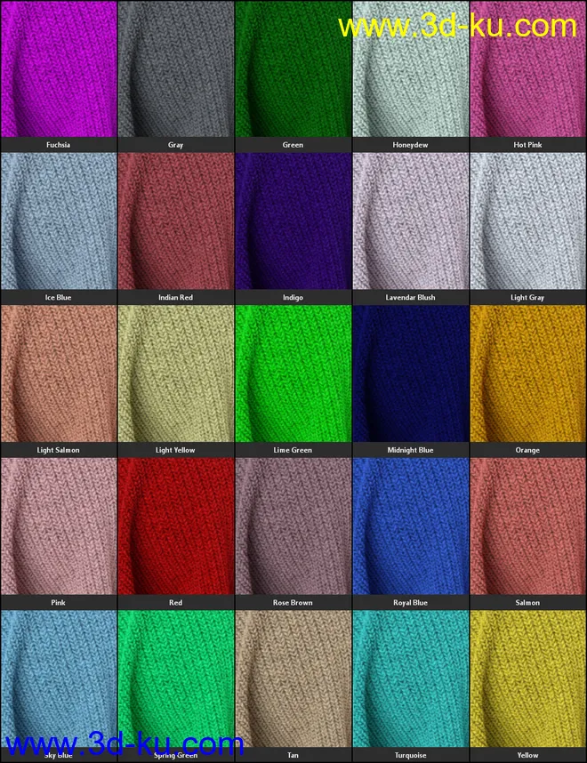 MMX Knitted Fabric and Patterns for Iray模型的图片3