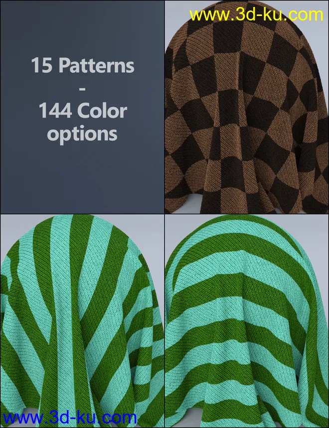 MMX Knitted Fabric and Patterns for Iray模型的图片5