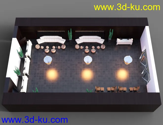Modern Hotel Lobby模型的图片8