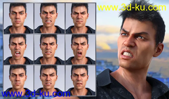 Modern Man - Expressions for Genesis 8 Male and Diego 8模型的图片2