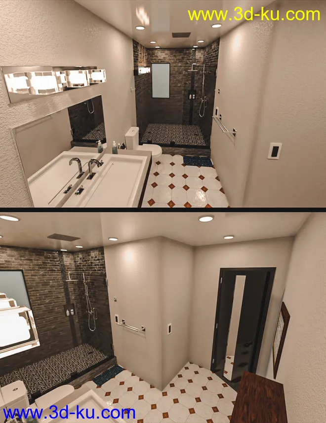 Modern Tidy Bathroom模型的图片1