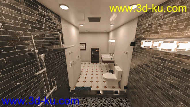 Modern Tidy Bathroom模型的图片2