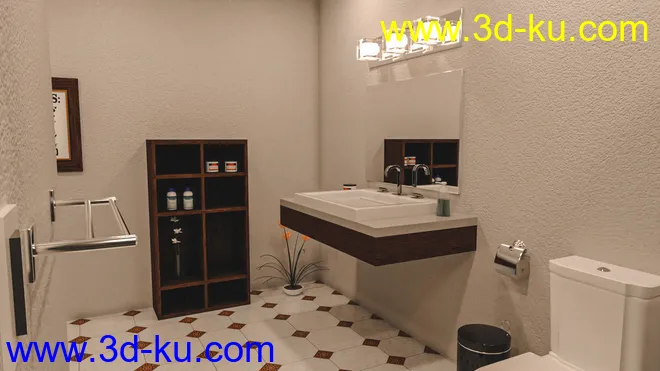 Modern Tidy Bathroom模型的图片3