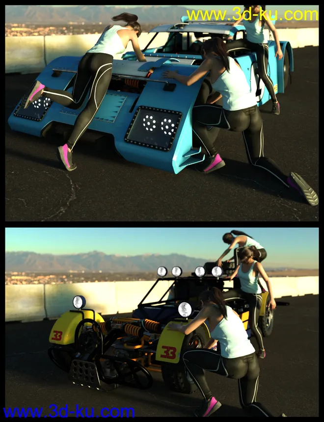 Modular Buggy Poses For Genesis 8模型的图片1