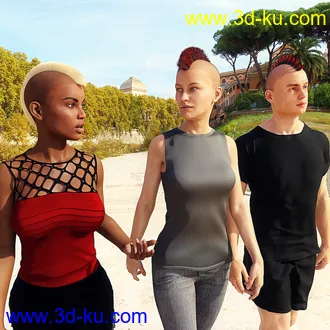 3D打印模型Mohawk for Genesis 8 Male and Female的图片