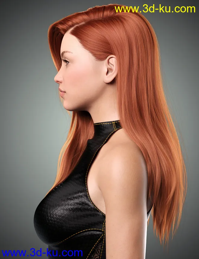 Monica Hair For Genesis 8 Female(s)模型的图片5
