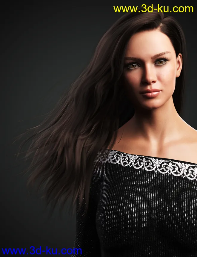 Monica Hair For Genesis 8 Female(s)模型的图片12