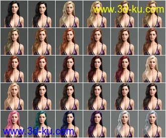 3D打印模型Monica Hair For Genesis 8 Female(s)的图片