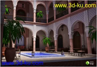 3D打印模型Moroccan Riad的图片