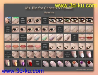 3D打印模型Ms. Rin for Genesis 8 Female的图片