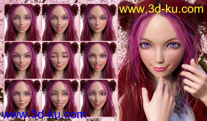My Style - Expressions for Genesis 8 Female and Kanade 8模型的图片3