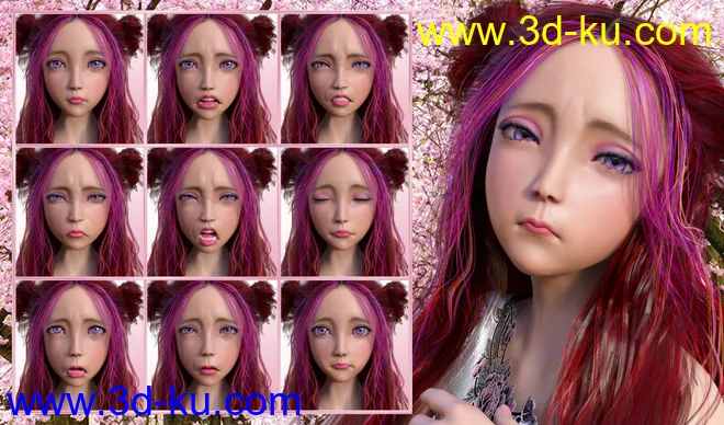 My Style - Expressions for Genesis 8 Female and Kanade 8模型的图片4