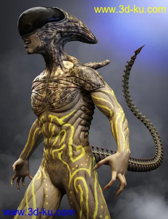3D打印模型Mysterious Alien HD for Genesis 8 Male的图片