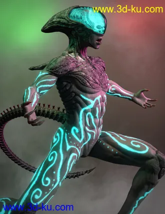 3D打印模型Mysterious Alien HD for Genesis 8 Male的图片