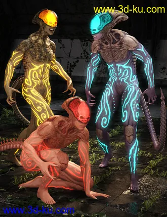 3D打印模型Mysterious Alien HD for Genesis 8 Male的图片