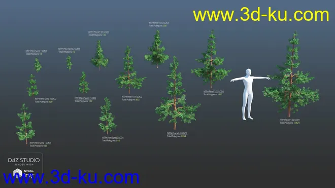 Nature Trees Pack 4模型的图片4