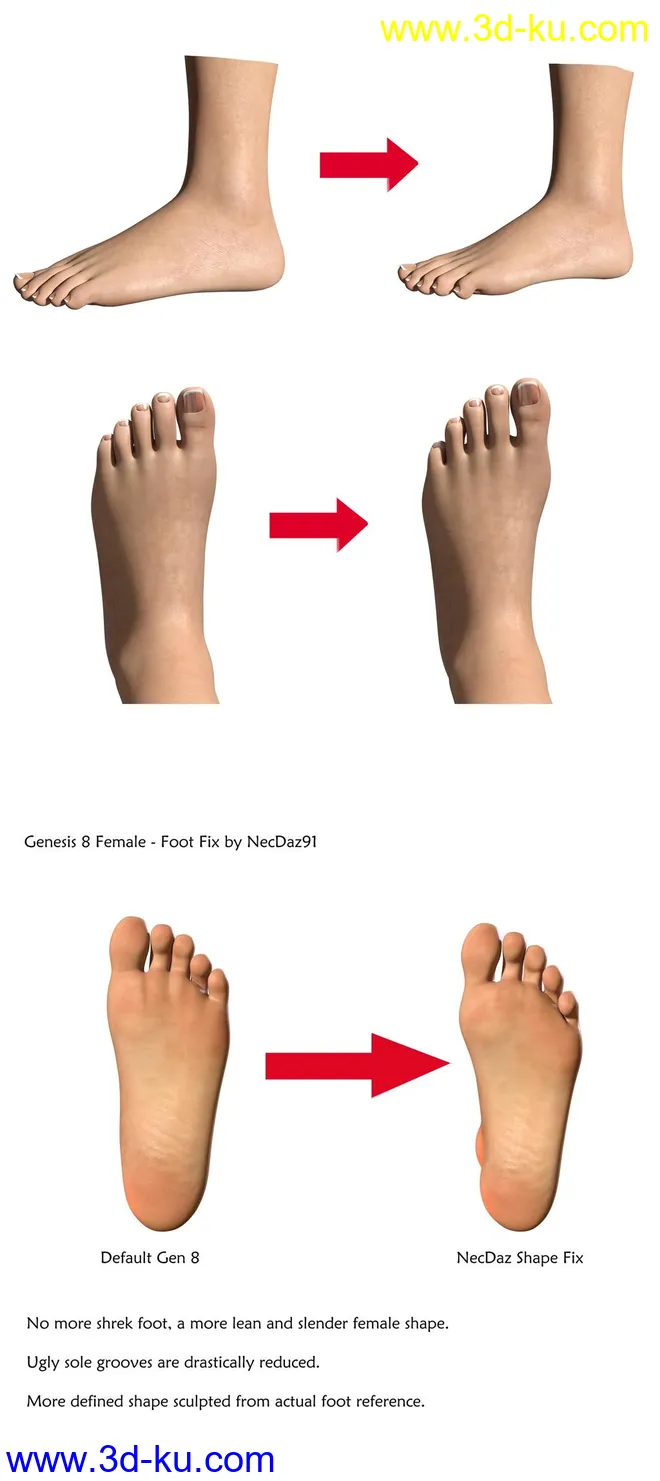 NecDAZ Real Feet Pack模型的图片1