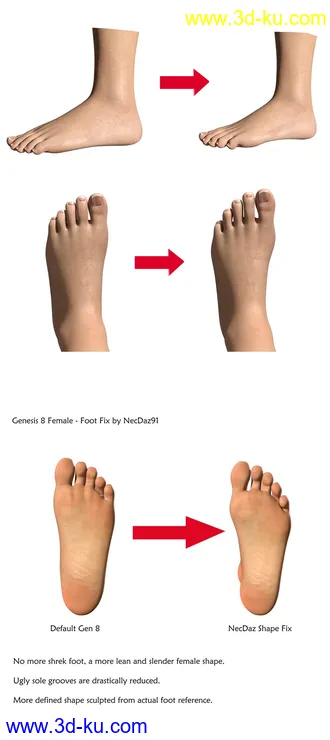 3D打印模型NecDAZ Real Feet Pack的图片