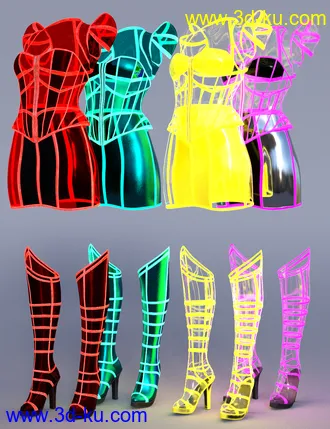 3D打印模型Neon Dream Outfit Textures的图片