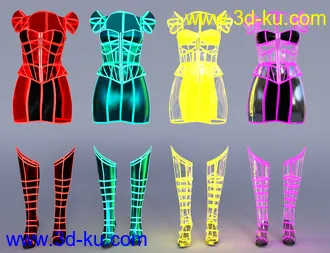 3D打印模型Neon Dream Outfit Textures的图片