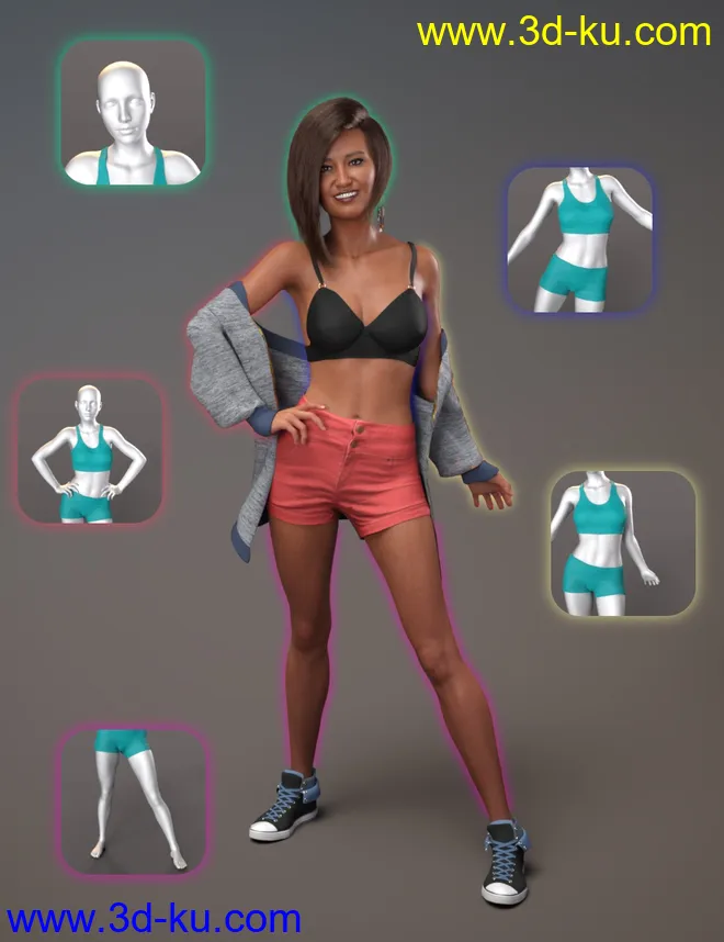 NG Build Your Own Standing Poses for Genesis 8 Female模型的图片1