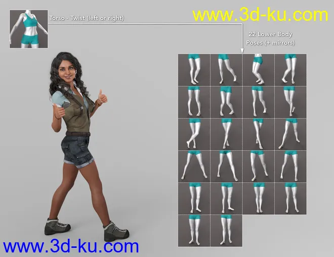 NG Build Your Own Standing Poses for Genesis 8 Female模型的图片5