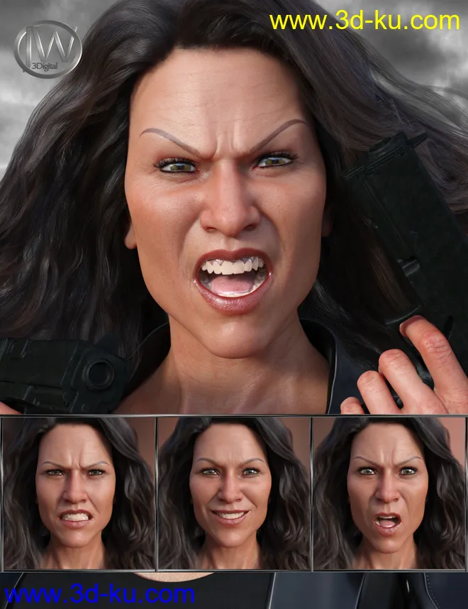 No Mercy - Expressions for Genesis 8 Female and Sydney 8模型的图片1