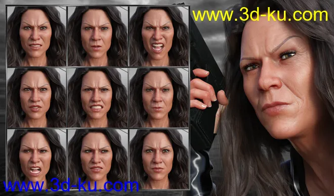 No Mercy - Expressions for Genesis 8 Female and Sydney 8模型的图片2