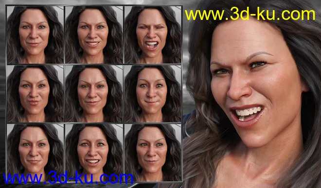 No Mercy - Expressions for Genesis 8 Female and Sydney 8模型的图片3