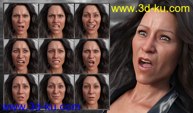 No Mercy - Expressions for Genesis 8 Female and Sydney 8模型的图片4
