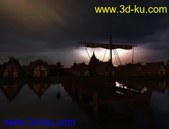 3D打印模型Orestes Iray HDRI Skydomes - Night Storms的图片