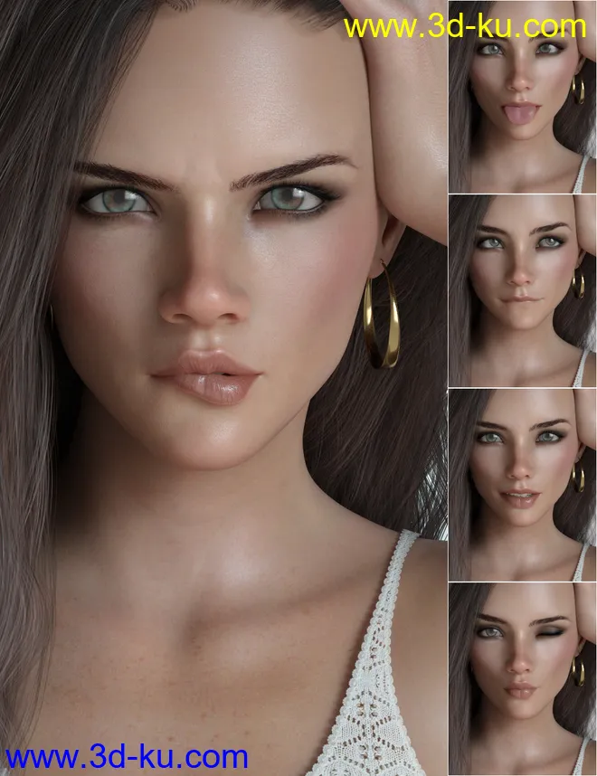 P3D Get Real Expressions for Genesis 8 Female(s)模型的图片3