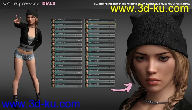 P3D Soft Expressions for Genesis 8 Female(s)模型的图片9