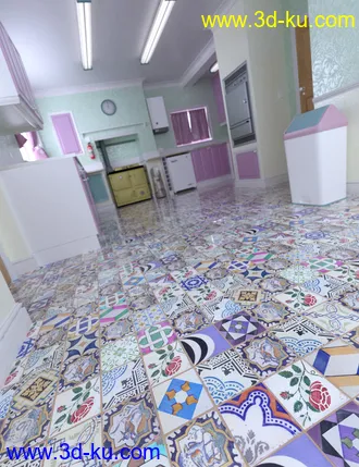 3D打印模型Patchwork Chic Floor Tile Iray Shaders的图片