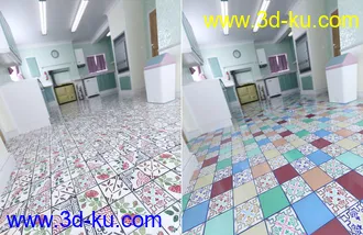 3D打印模型Patchwork Chic Floor Tile Iray Shaders的图片