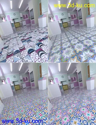 3D打印模型Patchwork Chic Floor Tile Iray Shaders的图片