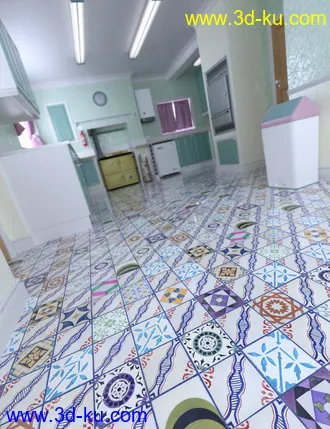 3D打印模型Patchwork Chic Floor Tile Iray Shaders的图片